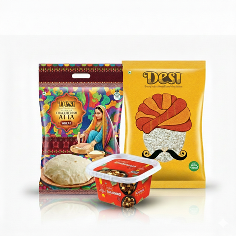Whole Wheat Atta, Authentic Surti Kolam Rice & Bakarwadi