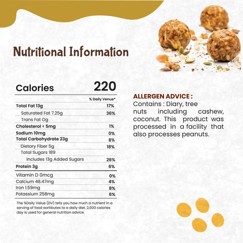 Rajamudi Dink Nutribites 500 gms | Dry Fruits & Seeds Ladoo