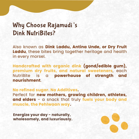Rajamudi Dink Nutribites 500 gms | Dry Fruits & Seeds Ladoo