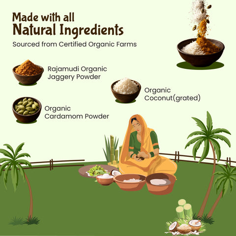 Rajamudi Jaggery Coconut Burfi 150 Grams