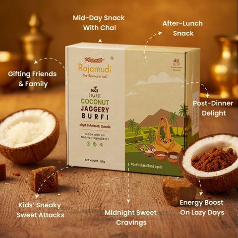 Rajamudi Jaggery Coconut Burfi 150 Grams
